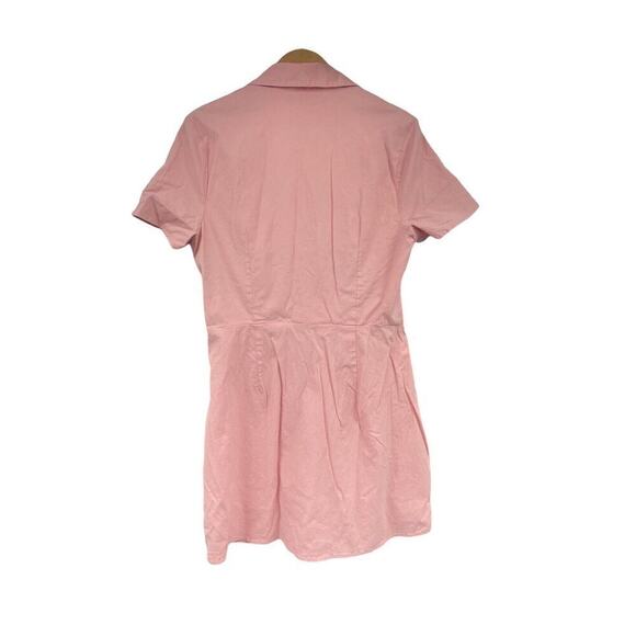 Abercrombie and Fitch O Ring Pink Shirt Dress Y2K Style Collared Size Large - Picture 4 of 8